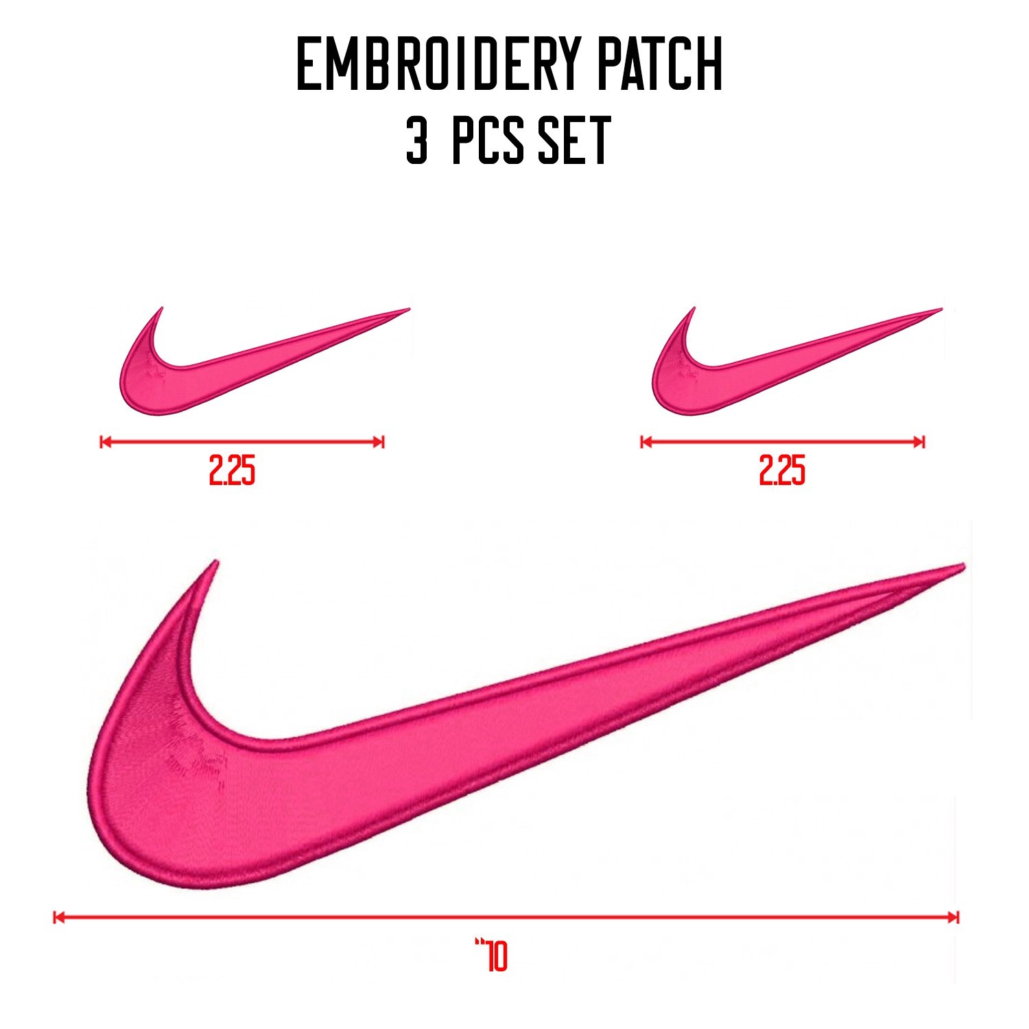 SWOOSH Logo Patch 2.25″ Embroidered Iron/Sew-on Badge for Jackets, Hats,Bags