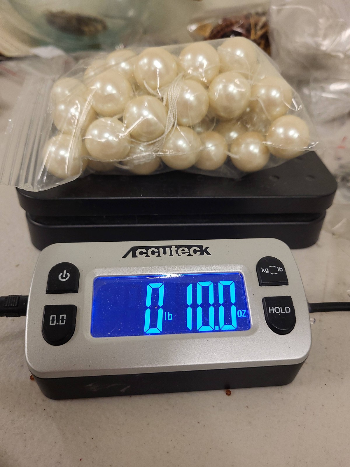 40 Faux Pearl Beads Lot Ivory Color String Craft Jewelry Making Supplies Bulk
