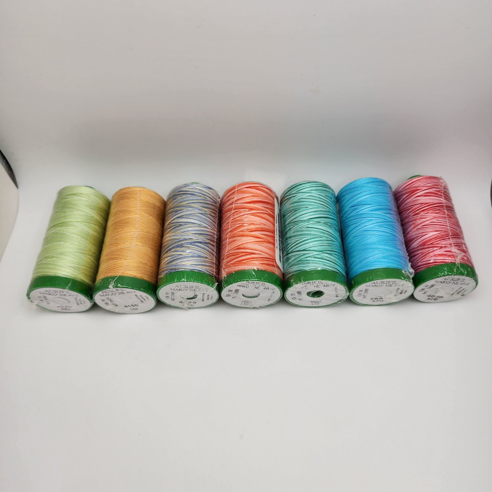 Aurifil Thread Mako Cotton 100% 40WT Large Spools 1094 Yards 7 Colors Set G009