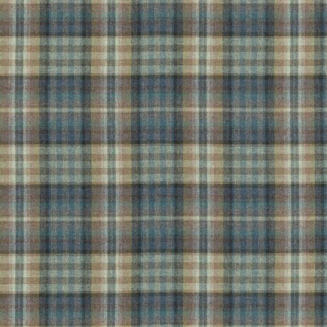 Mulberry Lee Jofa 100% Wool Check Plaid Fabric- Nevis / Blue 1.20 yds FD748.H101