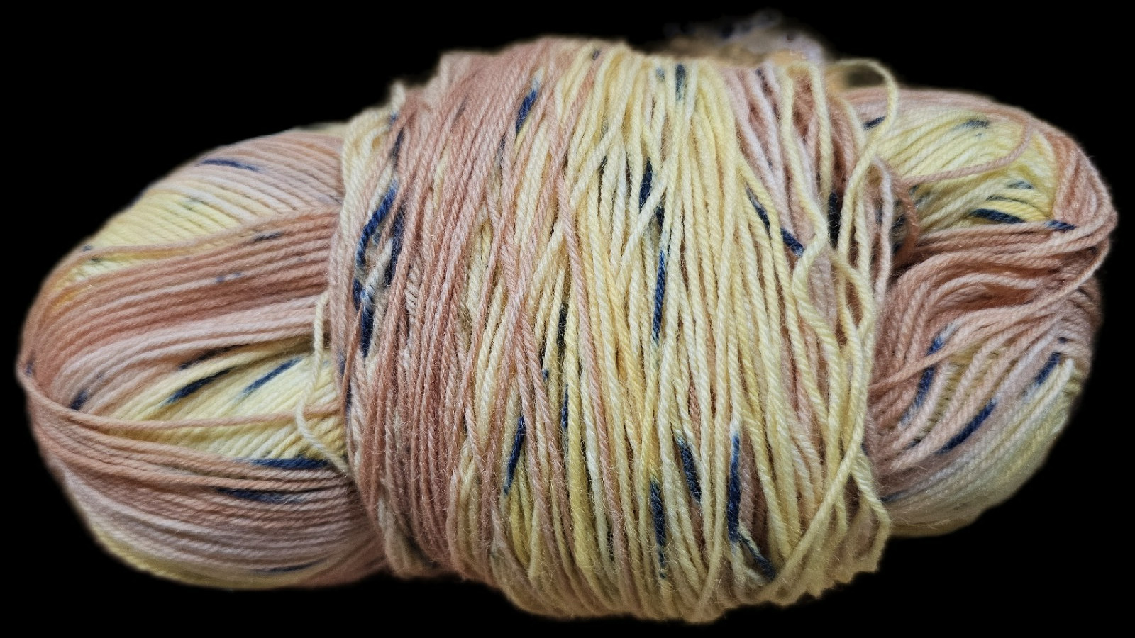 Used Hobbii Dolce Sock Wool Dots Yarn~Super Fine 1 weight~Color 6 Honey Mustard