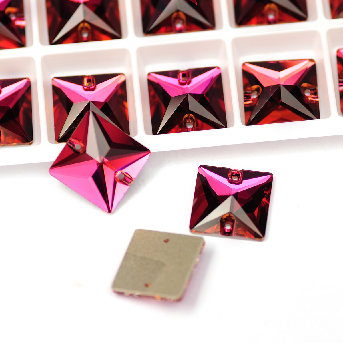 Square colorful Sew On Stone Crystal Glass Rhinestones Sewing On For Jewellery