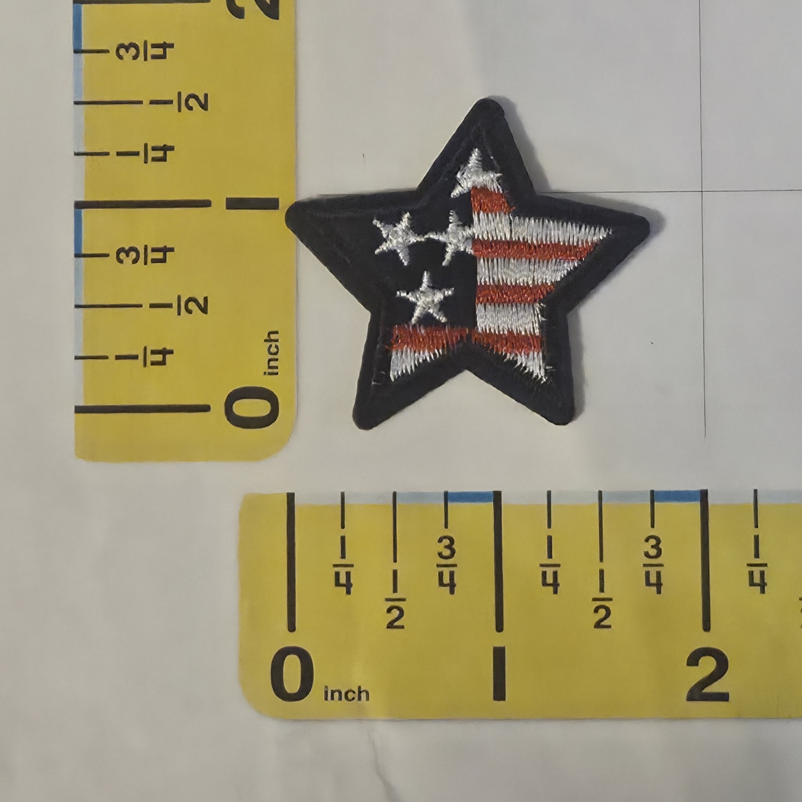 Star USA American Flag Iron On Embroidered Patch 1.5 X 1.75″