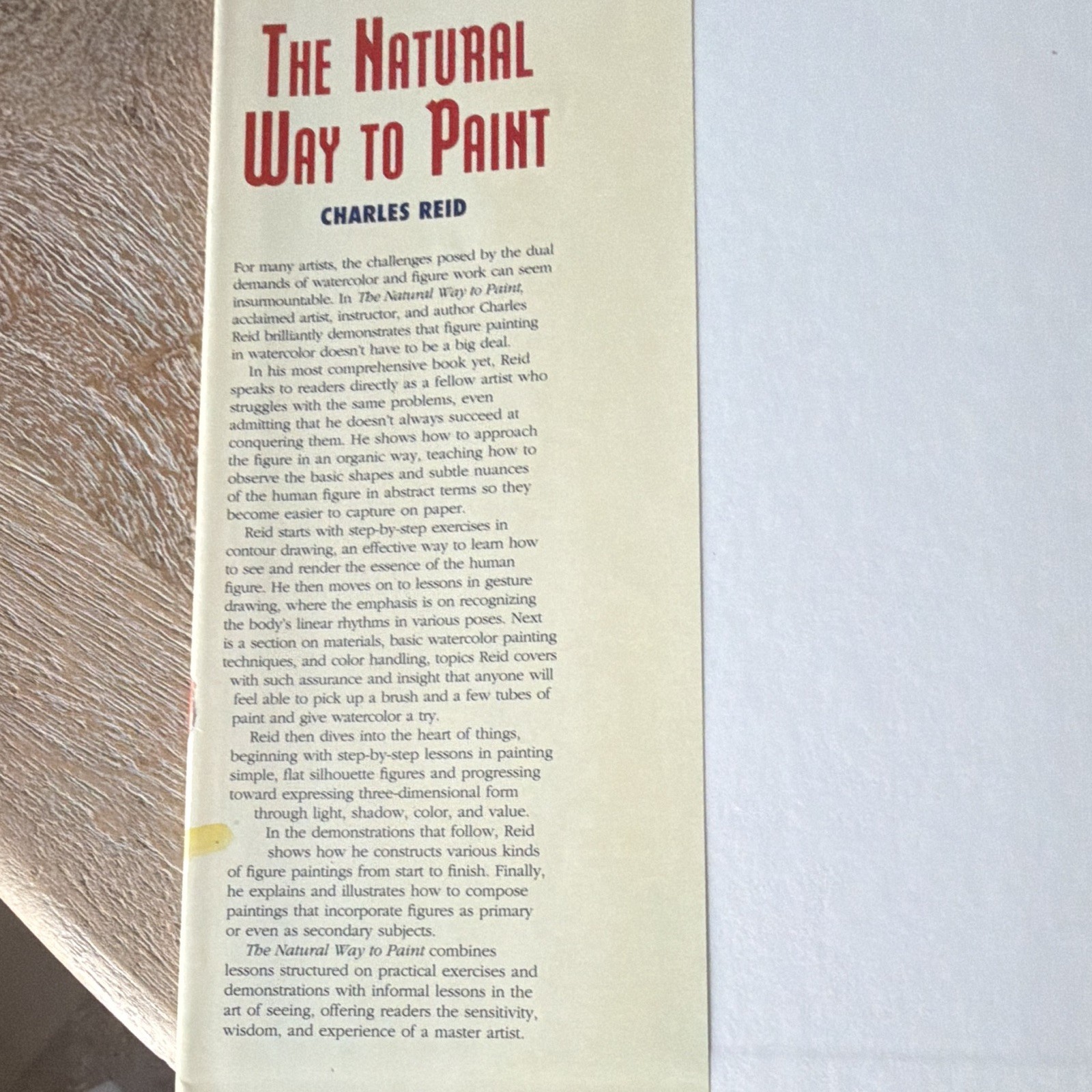 Charles Reid The Natural Way to Paint Figure Watercolor Painting Book