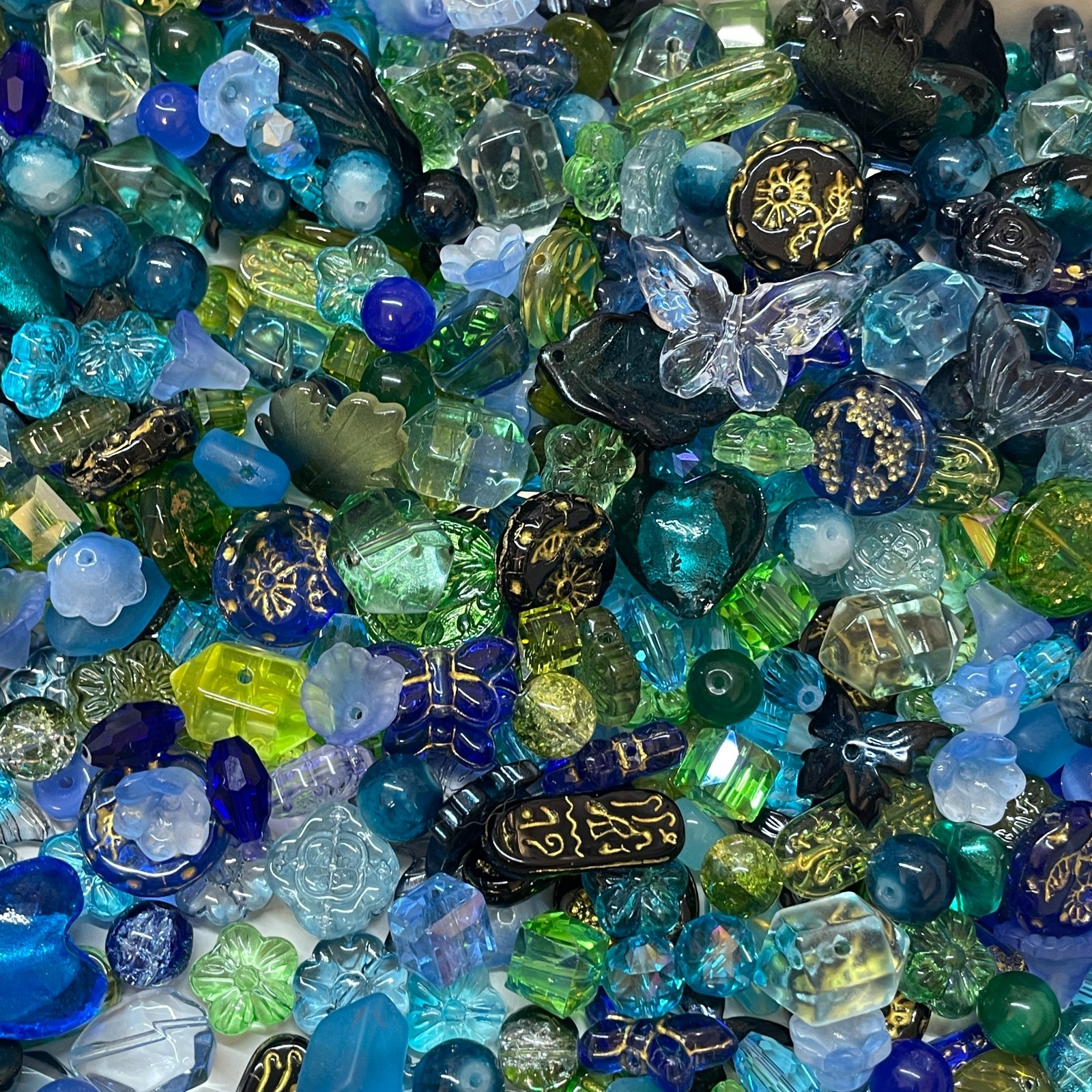 100g Handmade Glass Beads Mixed Shapes for DIY Jewelry Sun Catcher Decor