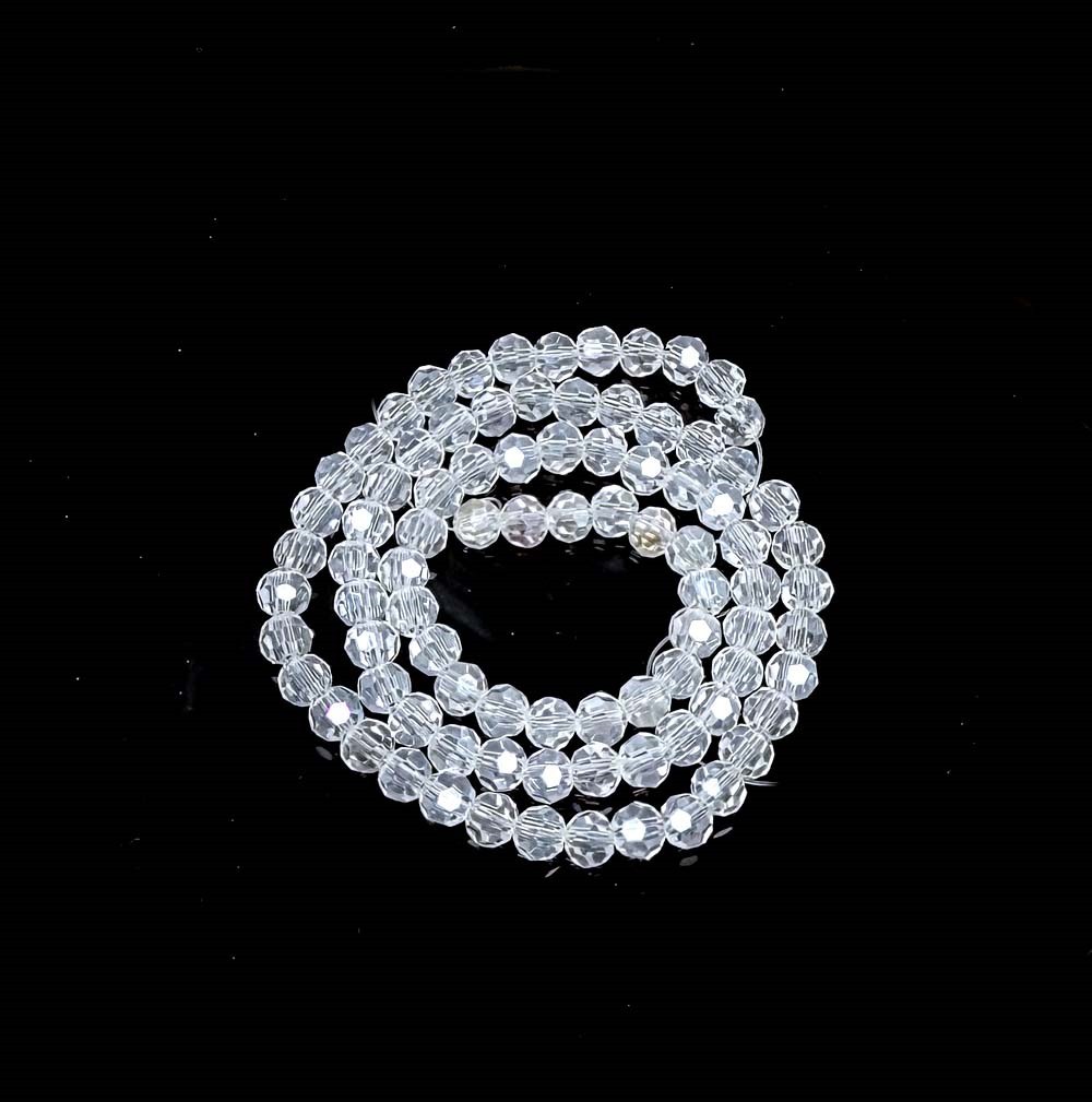 50 Sparking Clear AB Crystal Glass Faceted Round Bead Chandelier Sun Catcher 4mm