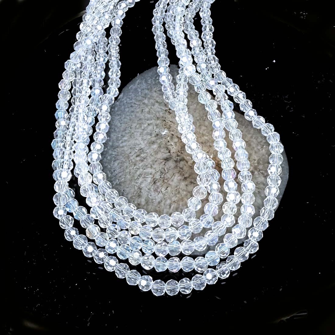50 Sparking Clear AB Crystal Glass Faceted Round Bead Chandelier Sun Catcher 4mm