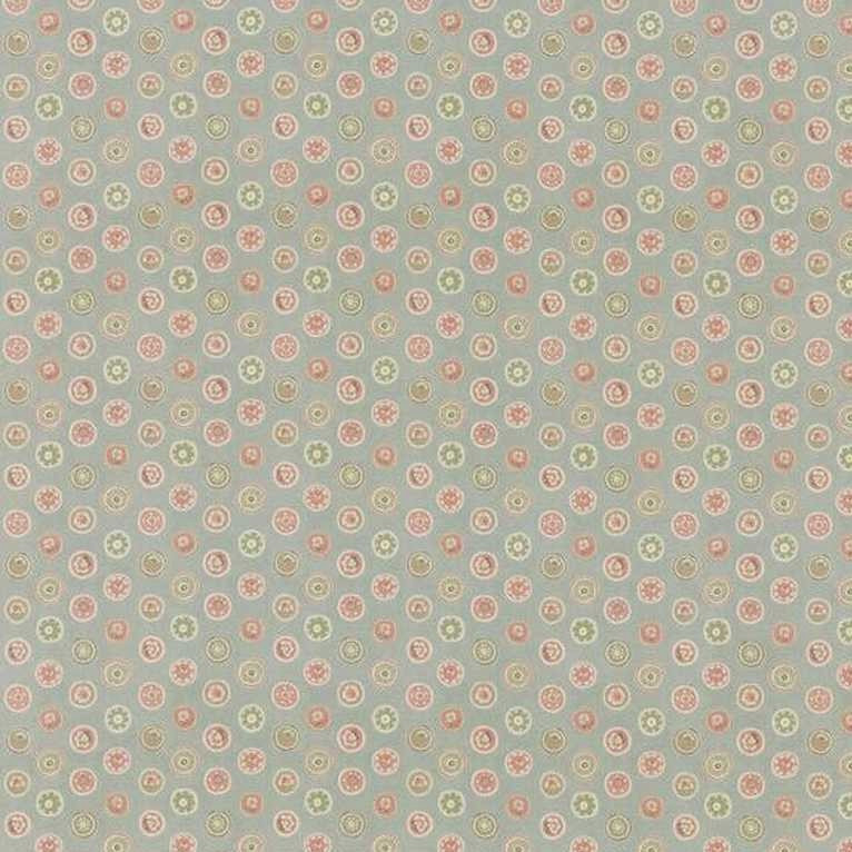 GP & J BAKER LIFESTYLE CURTAIN FABRIC DESIGN Court Buttons 8 METRES AQUA