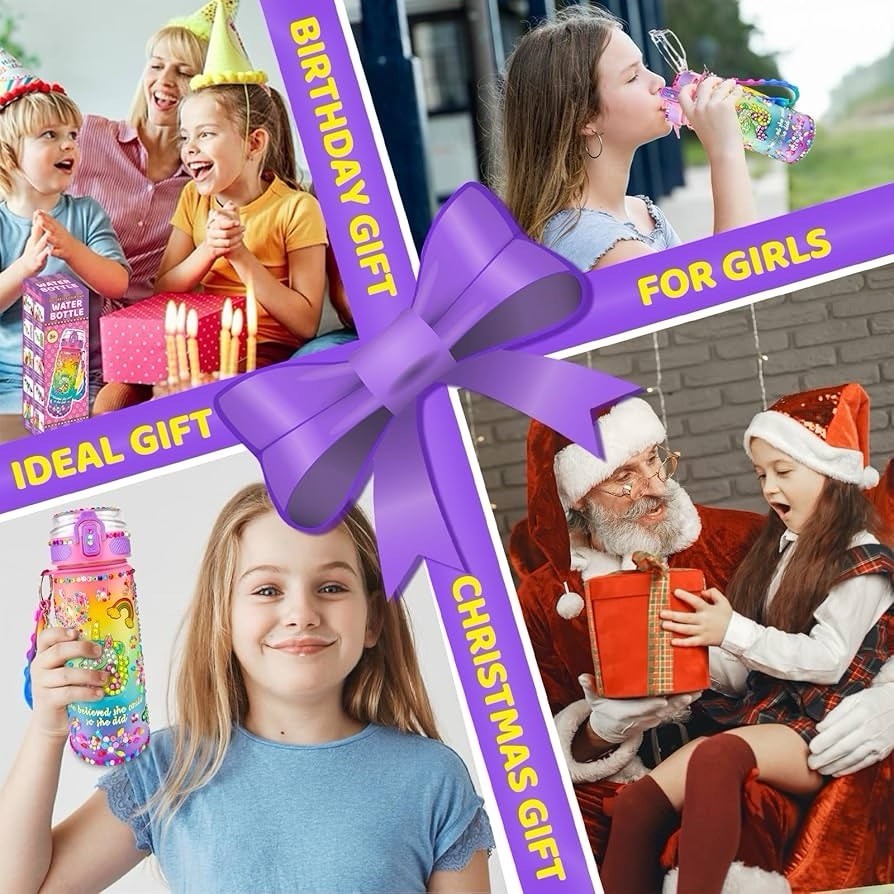 EDSPORTSHOUSE Decorate Your Own Water Bottle Kits for Girls Age 4-6-8-10,Unicorn
