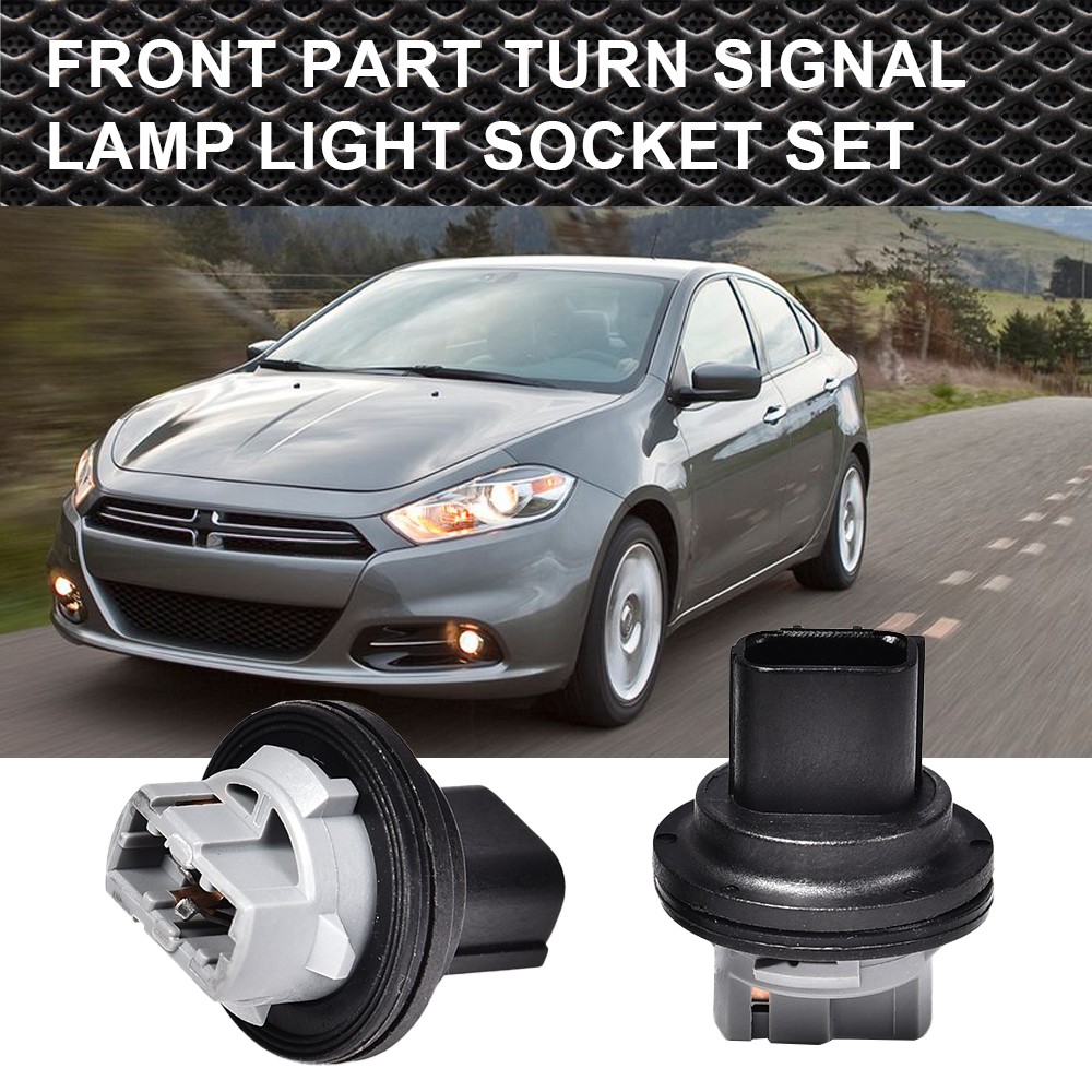 2PCS Front Turn Signal Light Connector Plug Bulb Socket For Dodge Dart 2013-2016