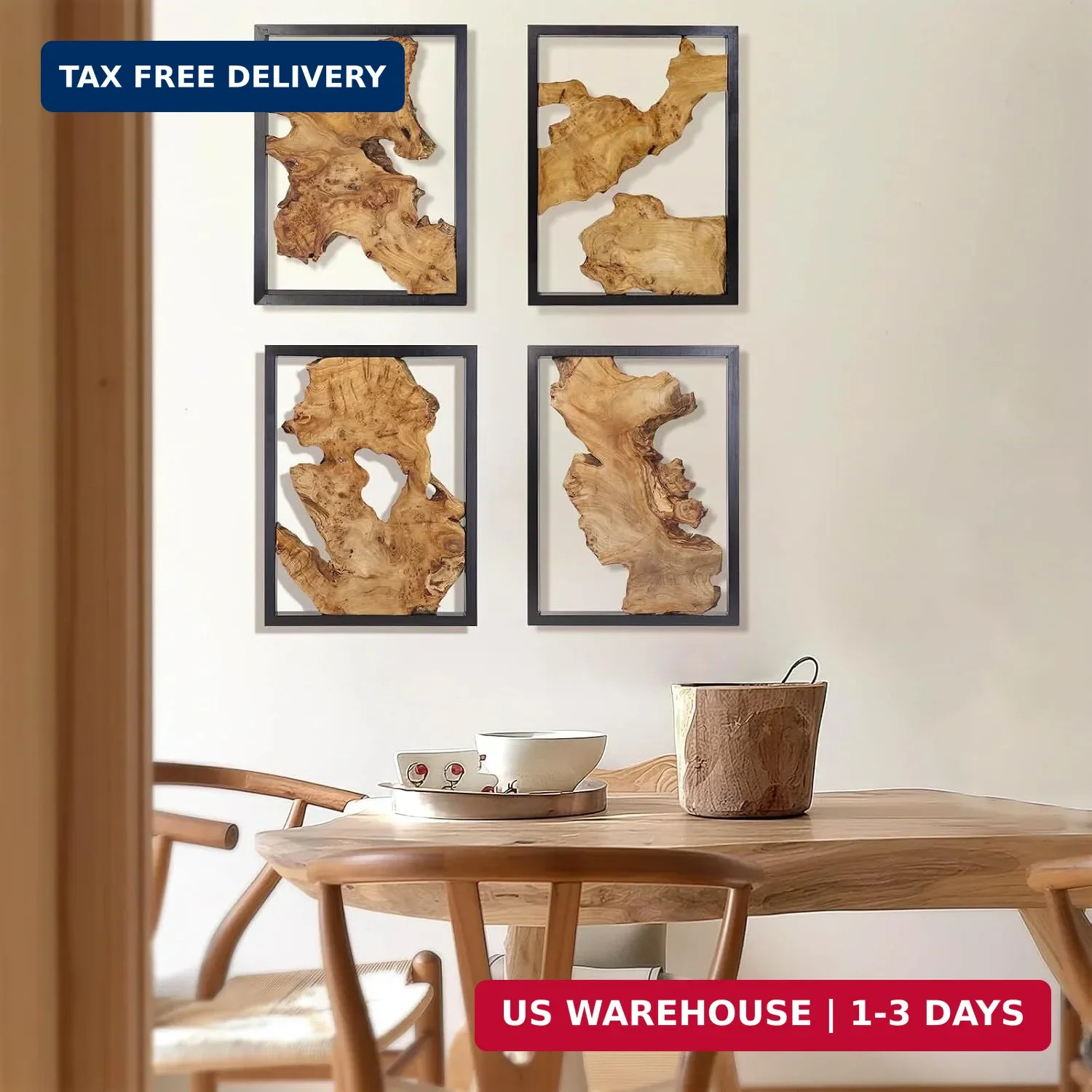 Modern Wood Wall Decor- Natural wood Handcrafted Rustic Charm for Your Home – Pe