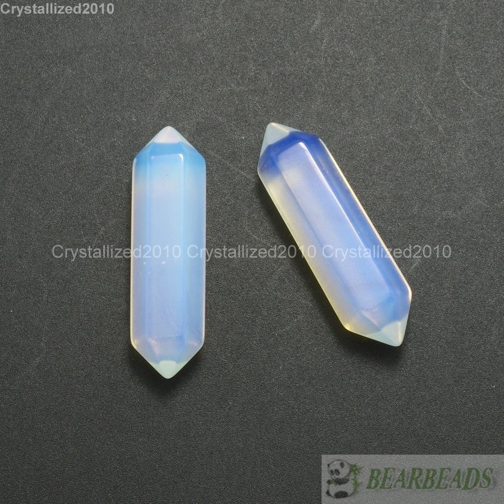 Natural Gemstone Hexagonal Pointed Reiki Chakra Raw Wand Pendant Beads Healing