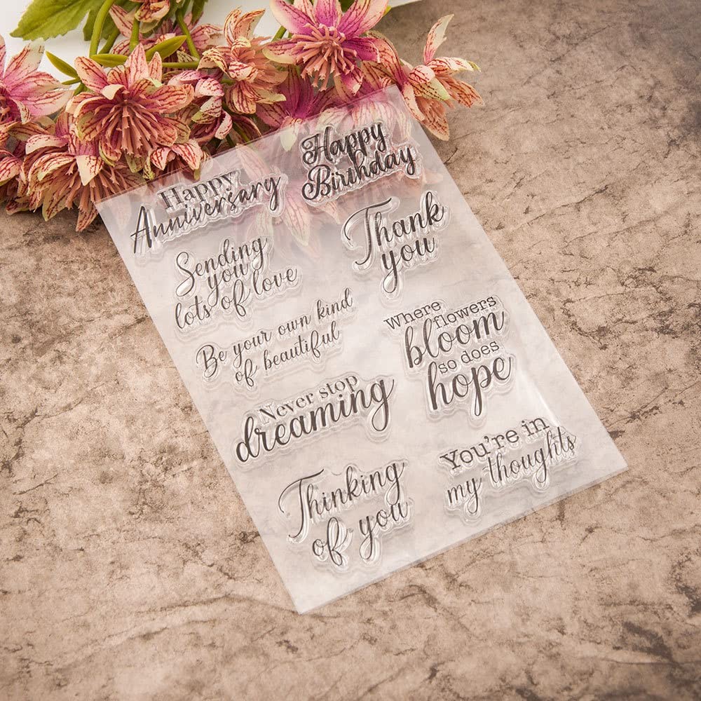 Happy Anniversary Greetings Blessings Silicone Clear Stamps Scrapbooking