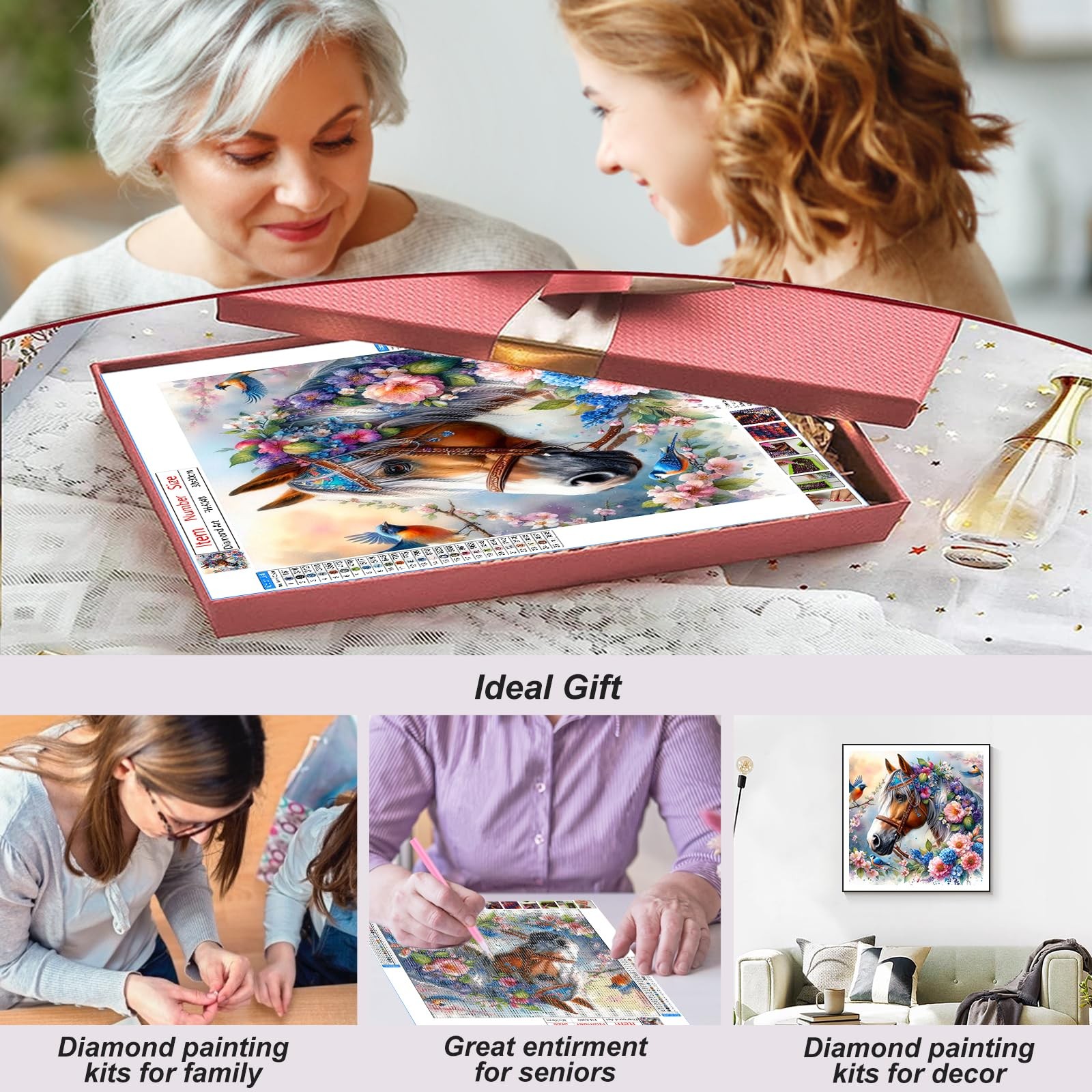 5D Diamond Painting Kits for Adults, Horse Diamond Art Kits for Adults Beginn…