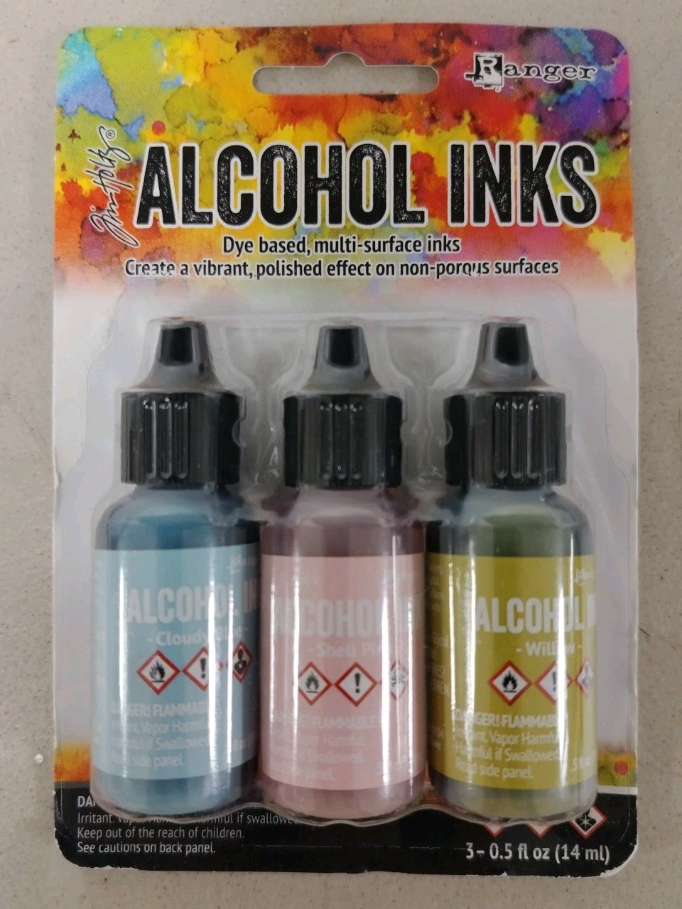 Ranger Tim Holtz Alcohol Ink 3-0.5 fl oz /Pkg-( 5 Sets/ 15 Bottles )*Box Dent*