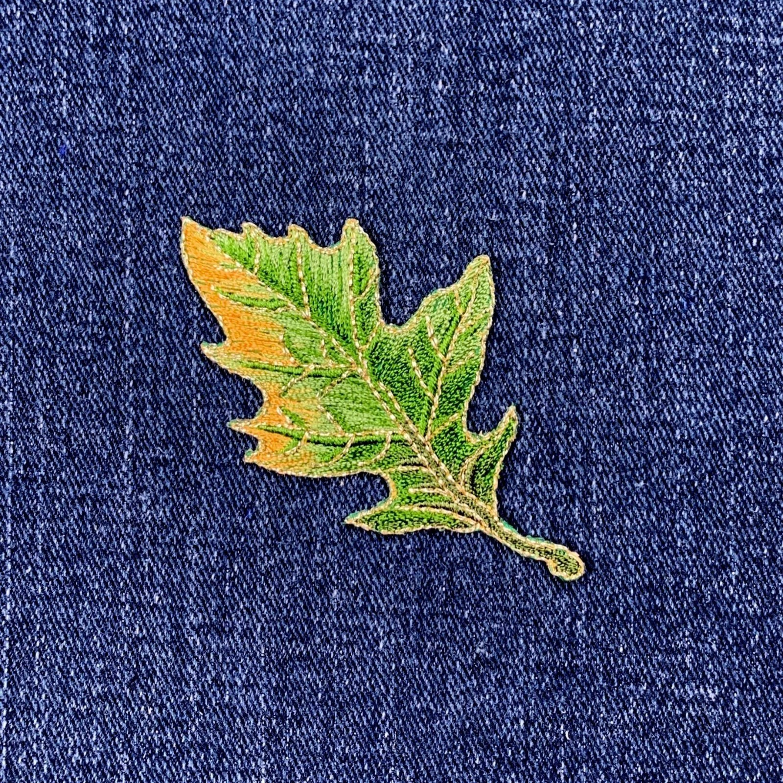 4-Pack Oak Leaf Applique Patch Set Embroidered Autumn Fall Badges 2-7/8″ Iron On