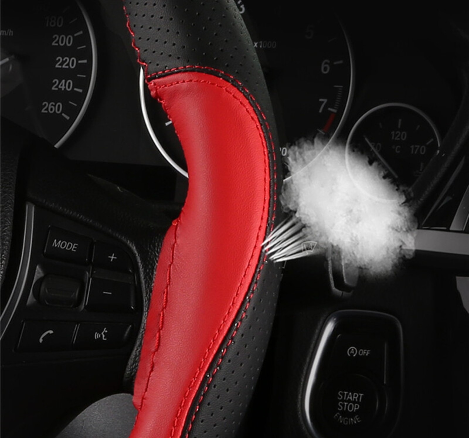 Hand Sew Steering Wheel Cover Microfiber Leather Car Auto Steering Wheel Cover