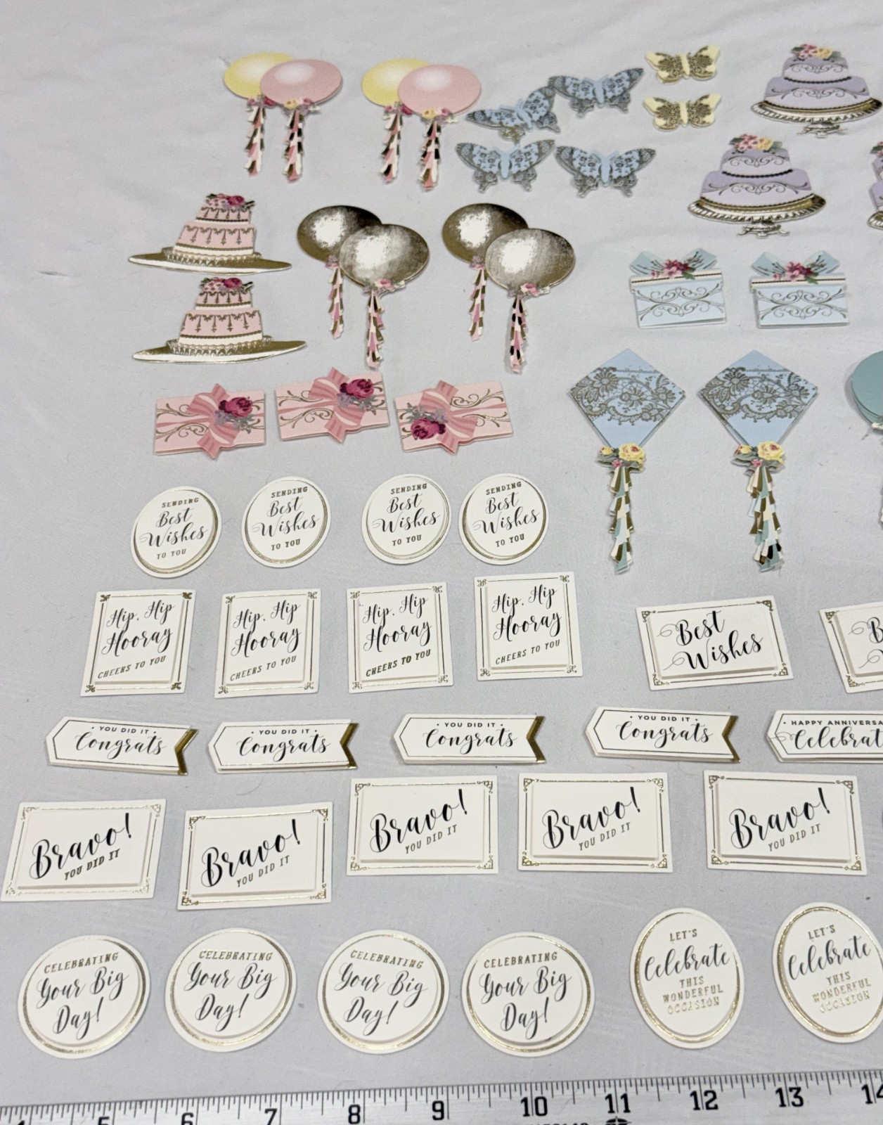 2023 Anna Griffin AG1097 “CELEBRATION STICKERS & SENTIMENTS” 100+ Pcs w/ Box