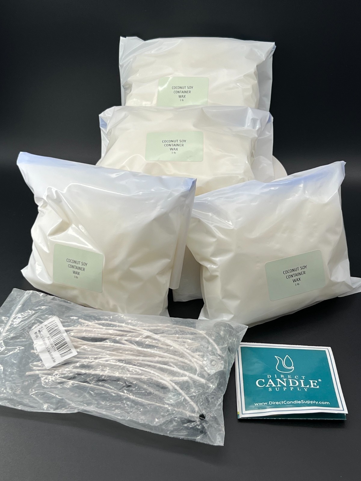Coconut Soy Wax 4lbs for Candle Making from Direct Candle Supply + CD-20 Wicks
