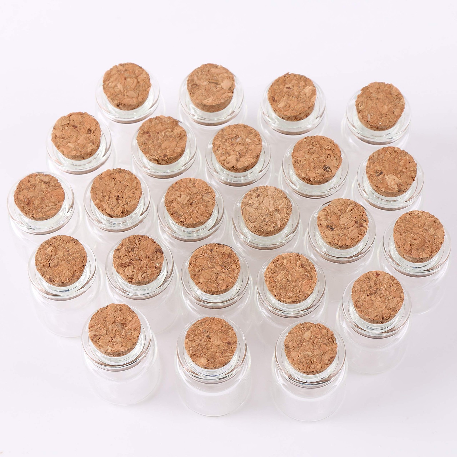 24pcs Mini Glass Bottles with Cork Stoppers 5ml DIY Art Crafts Storage Container