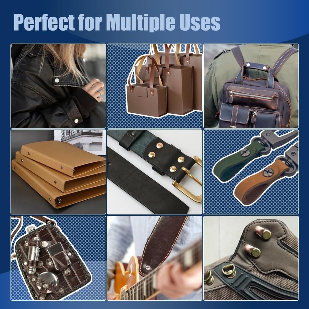 130 Sets Black Chicago Screws Kit M4 M5 Binding Rivets for Leather Belt Book DIY