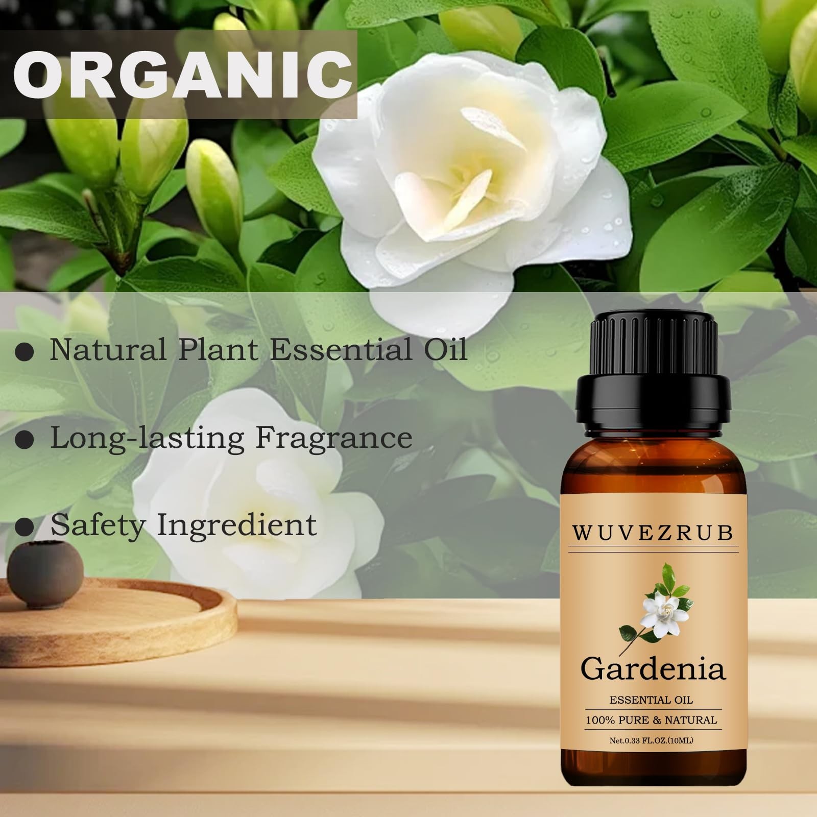 Wuvezrub Gardenia Essential Oils 10ML, 0.33 Fl Oz (Pack of 1),
