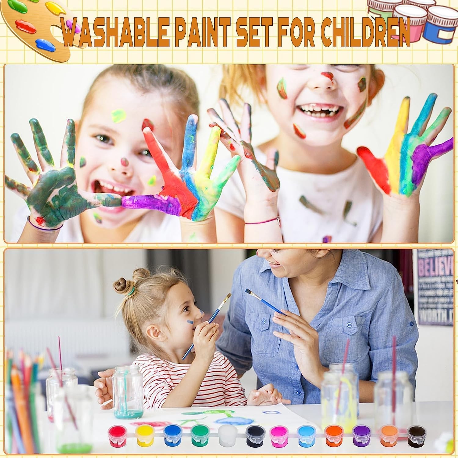 20 Pack Mini Acrylic Paint Set,12 Color 0.3 Fl Oz (Pack of 280), 12 color