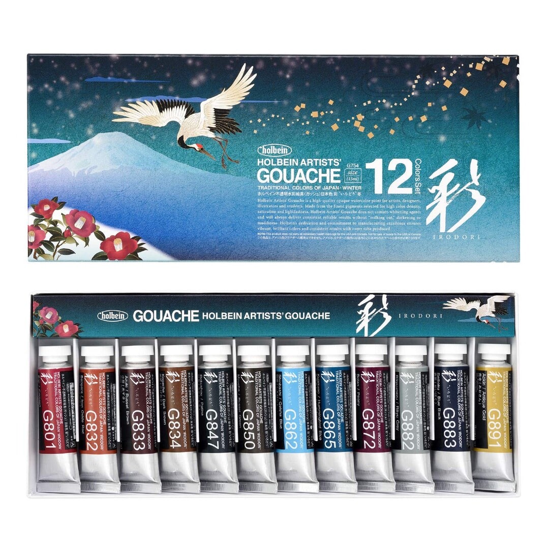 Holbein Artist Gouache Set of 12 Traditional Colors of Japan (15ml) Four Seasons