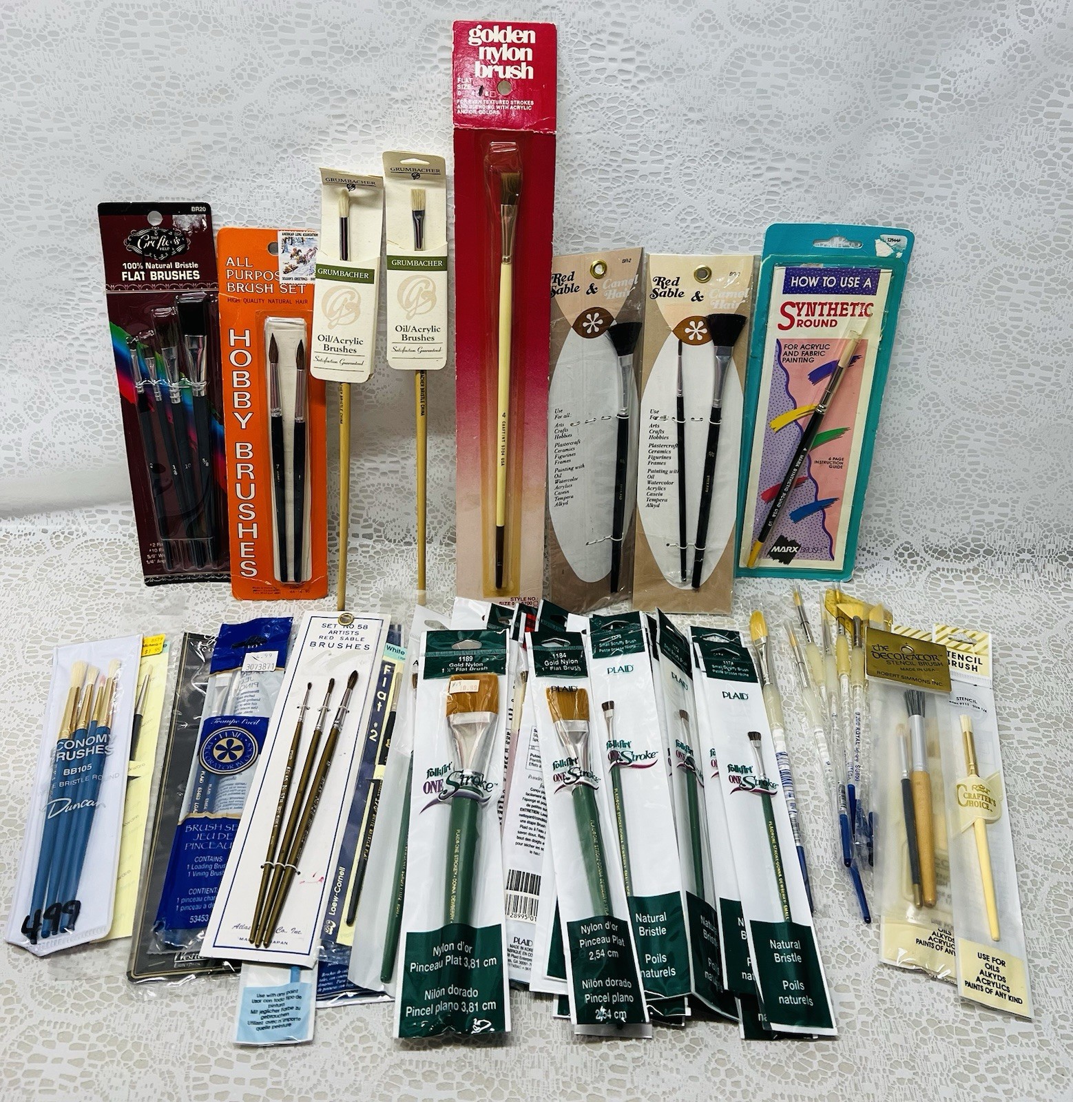 70 Paint Brushes By Plaid * Grumbacher * Royal * Loew-Cornell * Atlas * Misc