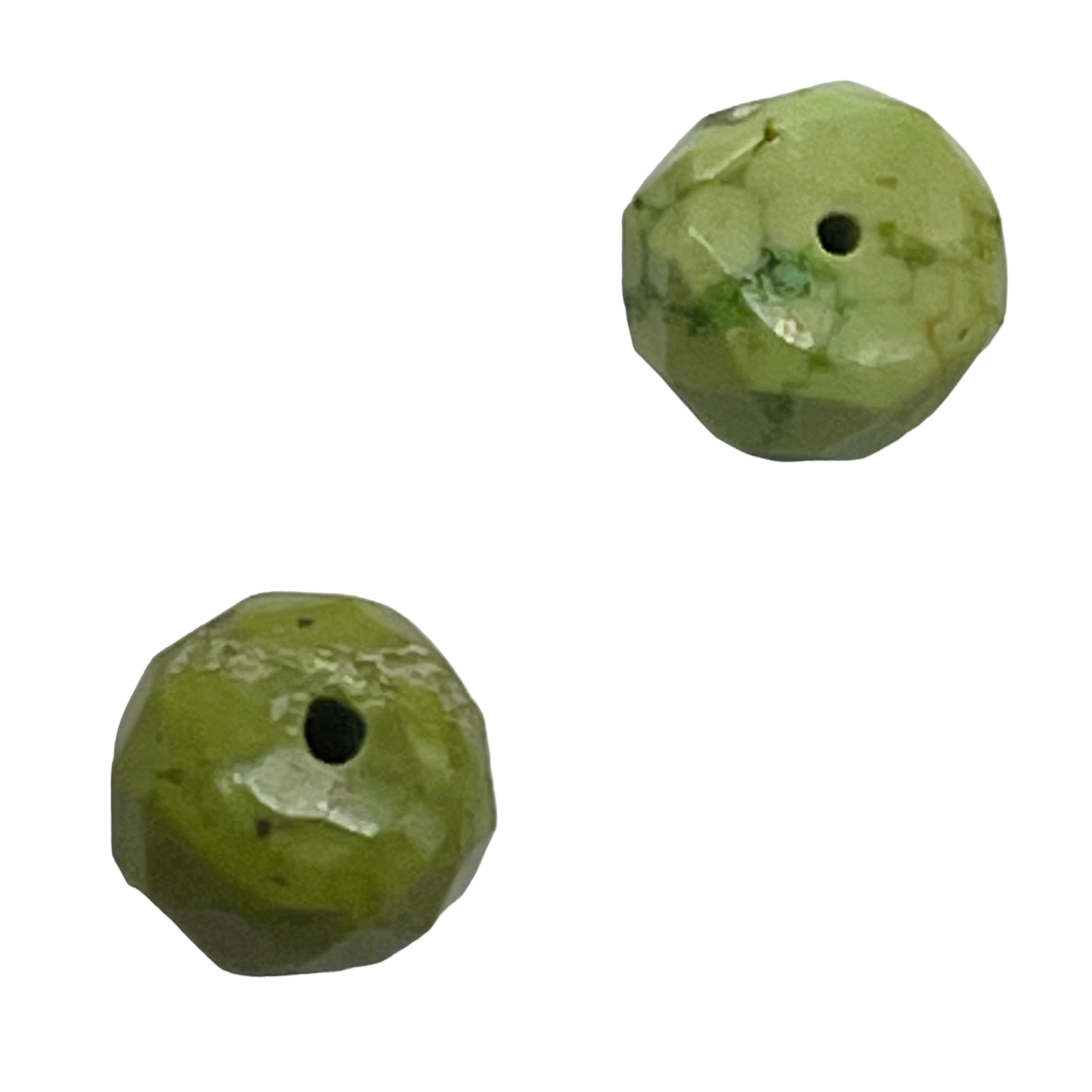 Natural Gaspeite Faceted Roundel Beads | 7x5mm to 7x3mm Green| Roundel | 2 Bds|