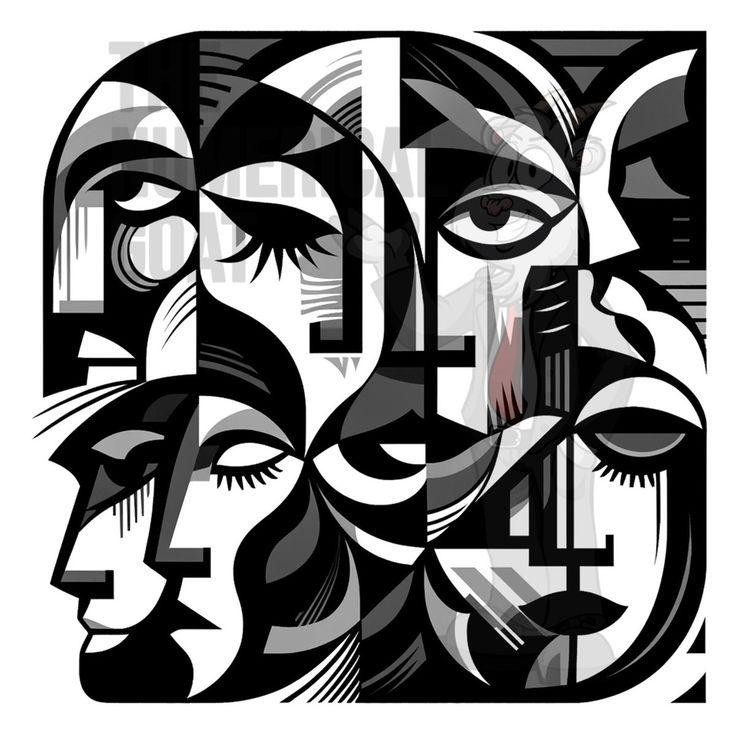 Abstract Faces Shapes Contours Wall Art Reusable Plastic Stencil – StencilAir