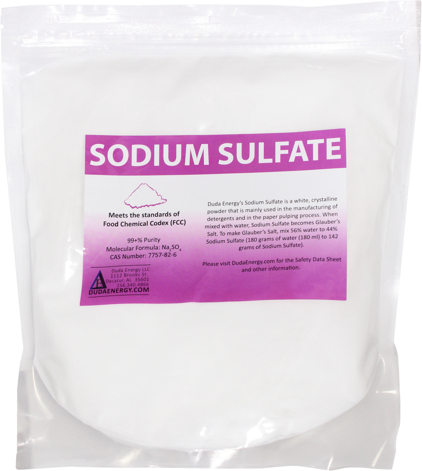 Natural Sodium Sulfate Food Grade 99+% Granular Anhydrous Crystals Salt USA Made