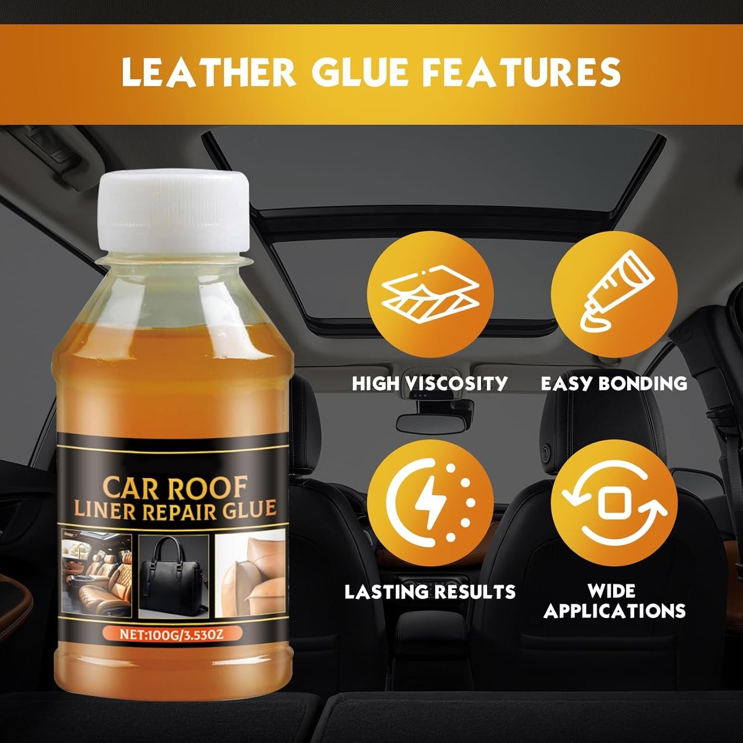 High Viscosity Upholstery Glue 100ml – Waterproof & Non-flammable with Brushes