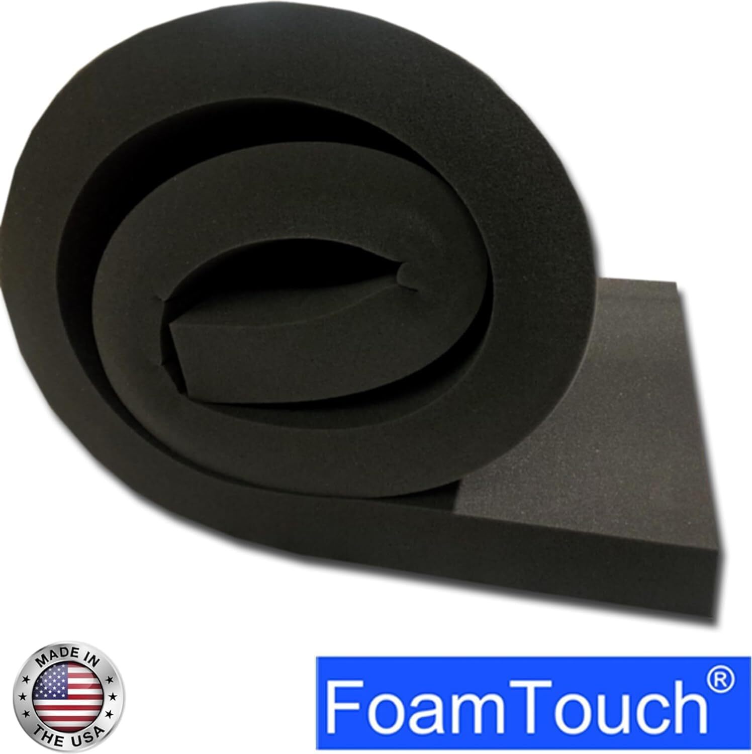 1″ Thick x 24″ Wide x 96″ Long Charcoal High Density Foam Ideal for Foam Padding
