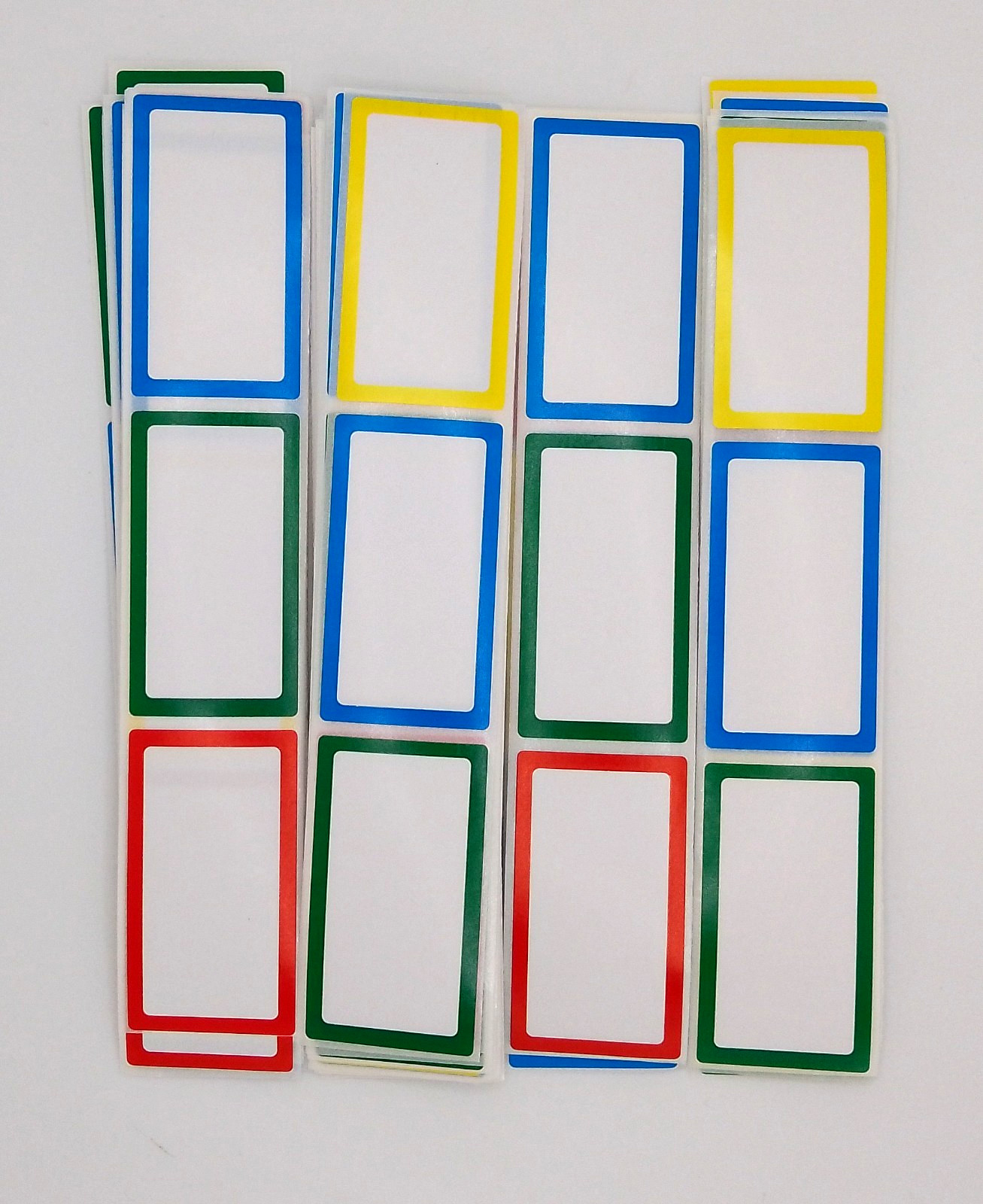 30 Self Adhesive Blank Sticker Labels – New – Green Blue Red Yellow – 1.75″ x 1″