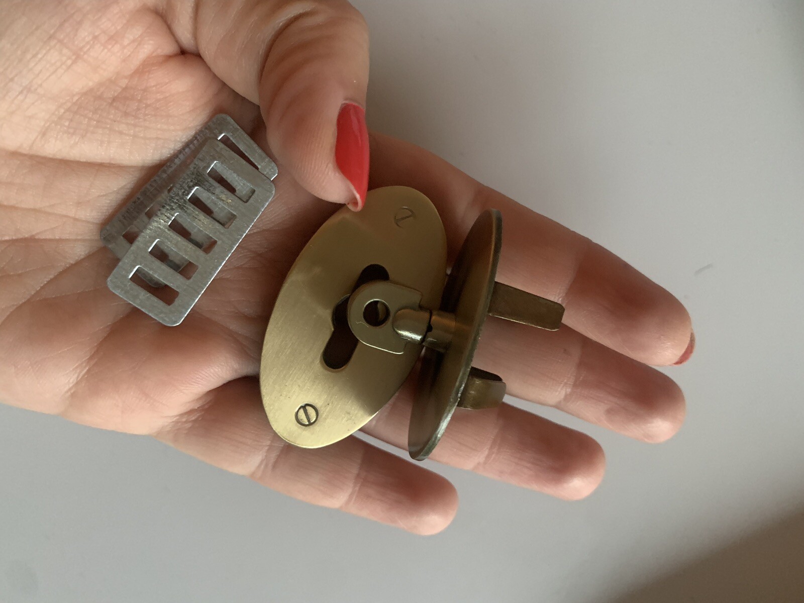 Medium Mulberry-type Handbag Padlock, Turn Lock, Clasp In Antique Brass Colour