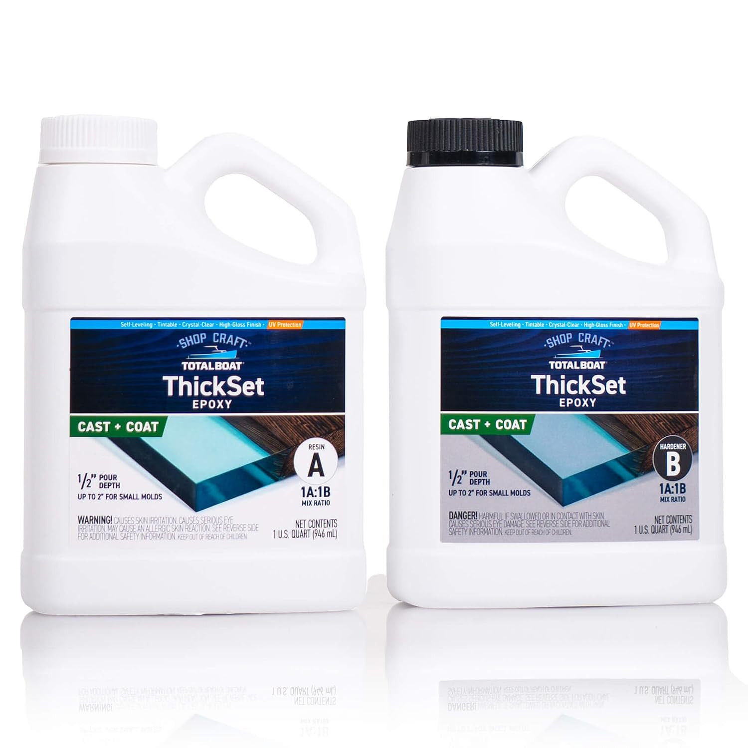 Thickset Deep Pour Epoxy Resin Kit – 2 Quart Crystal Clear Formula