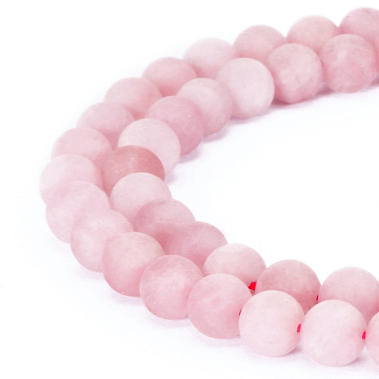 Rose Quartz Matte Round Beads 4mm 6mm 8mm 10mm 12mm 15.5″ Strand
