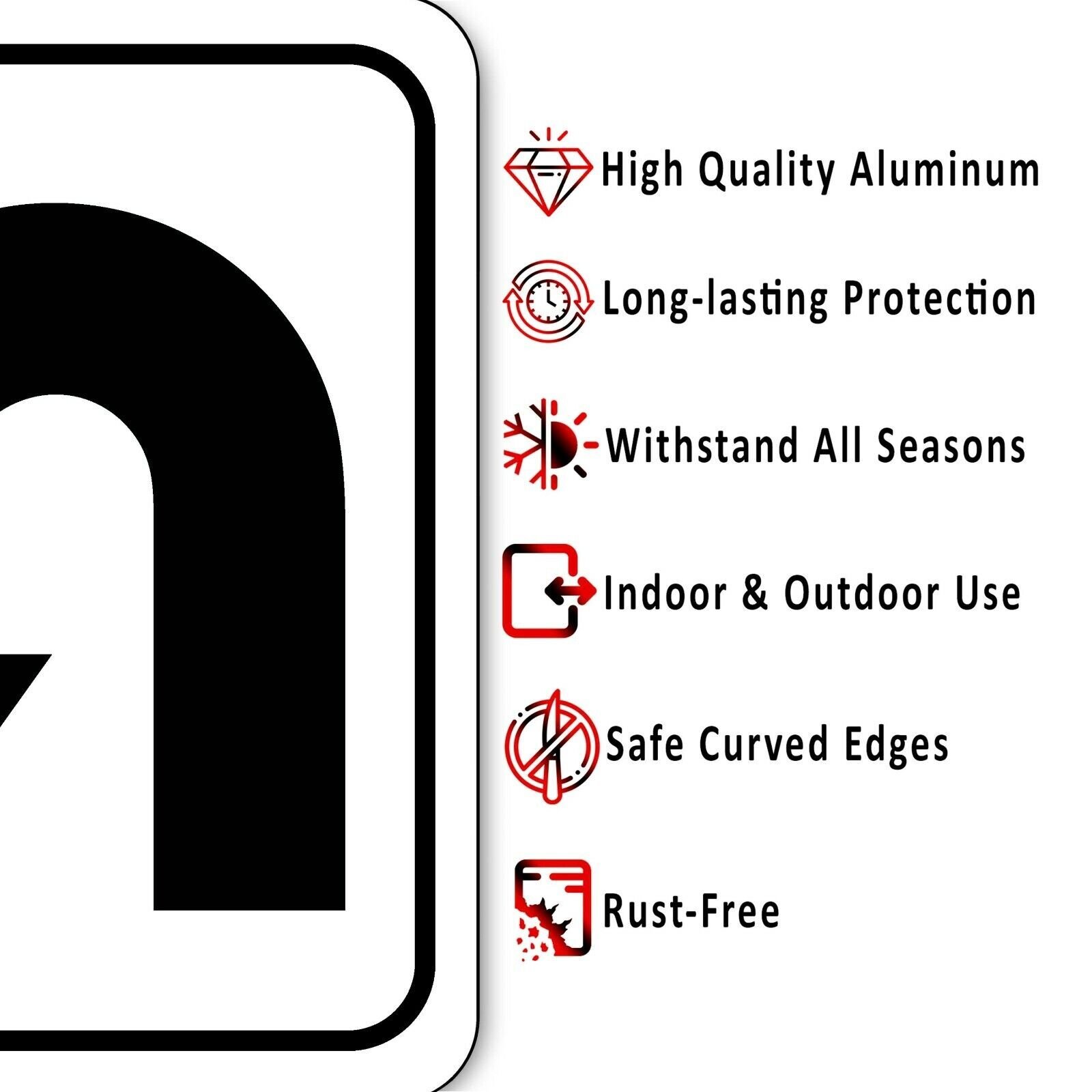 U-Turn left arrow Black metal outdoor sign