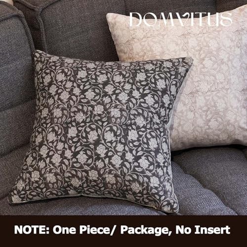 Floral Pillow Covers 18×18, Throw Pillows for 18″ x 18″ (Pack of 1) Black