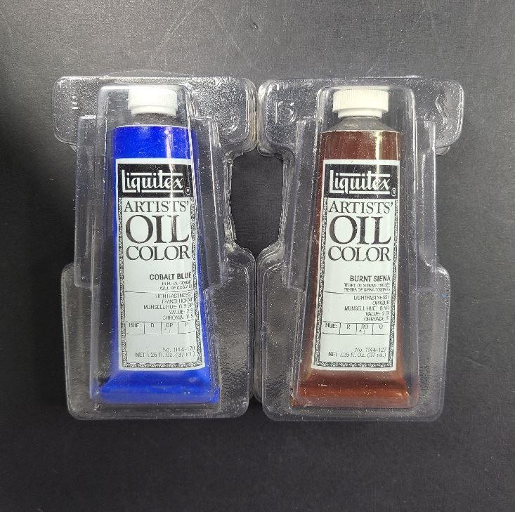 2 x 1.25oz Liquitex Artists’ Oil Paint Cobalt Blue & Burnt Siena