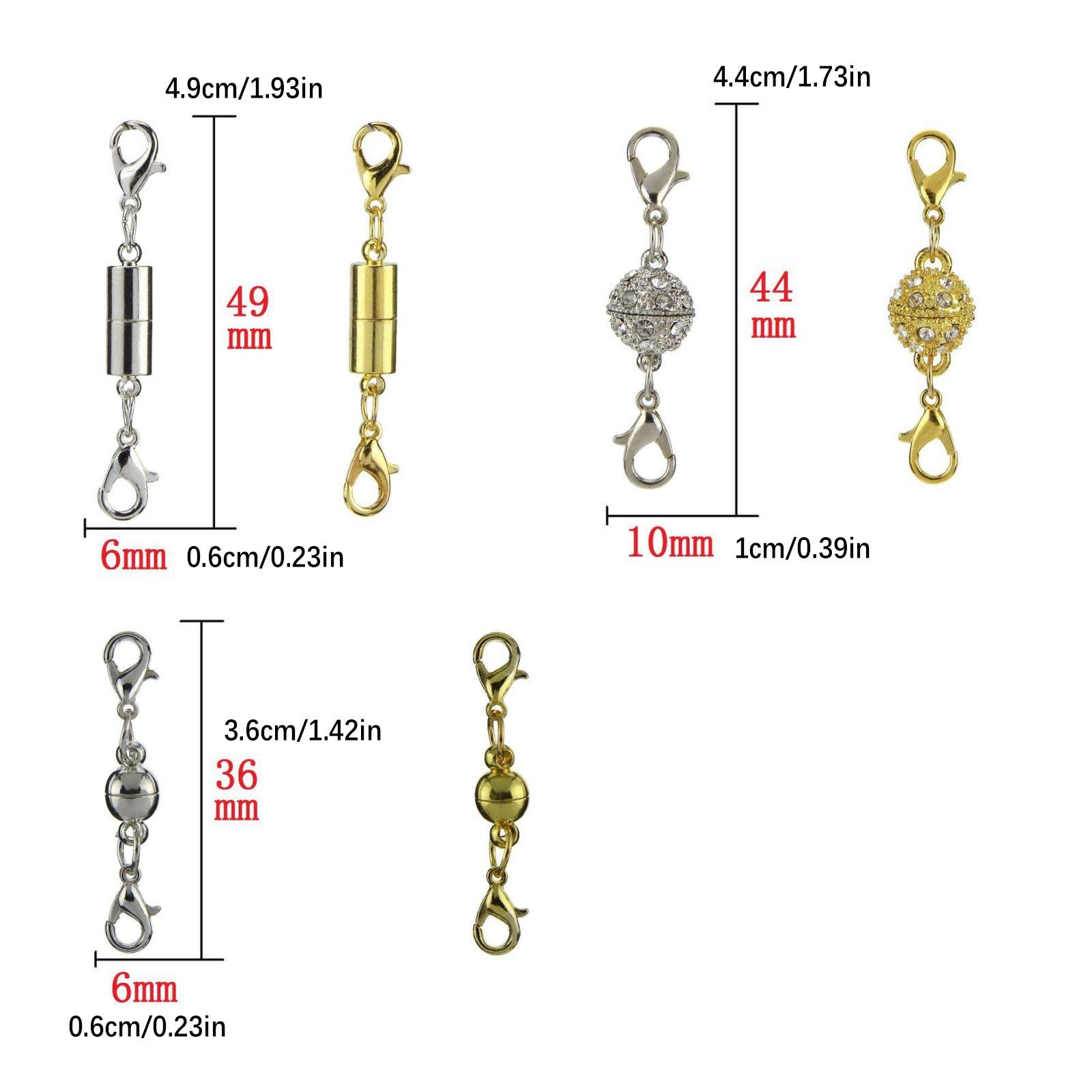 24Pcs Metal Strong Magnetic Clasps Connectors For Jewelry Necklace Making A