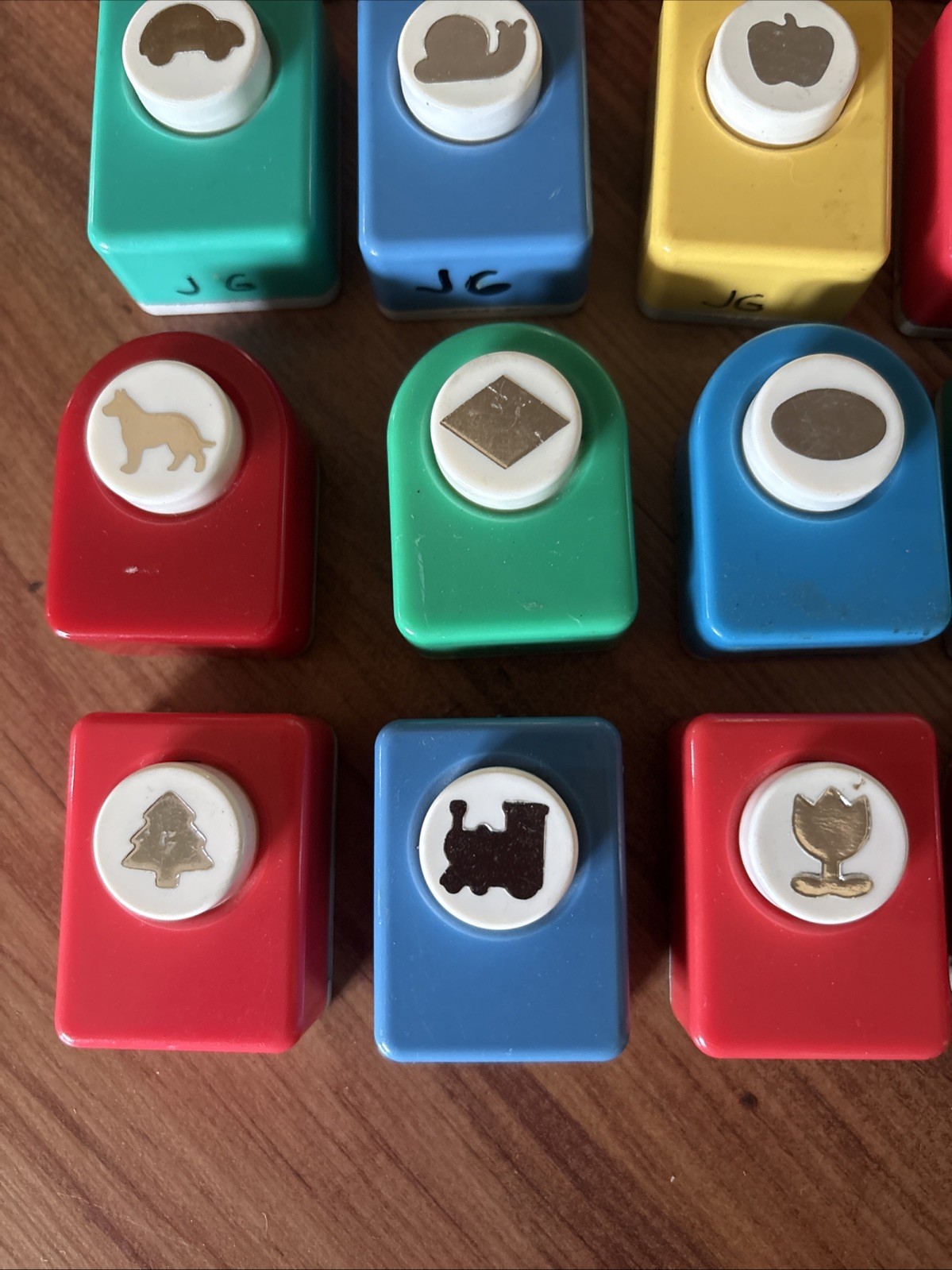 Lot of 20 Small Scrapbooking Paper Punches Dog Cat Shapes Teddy Bear Train Duck