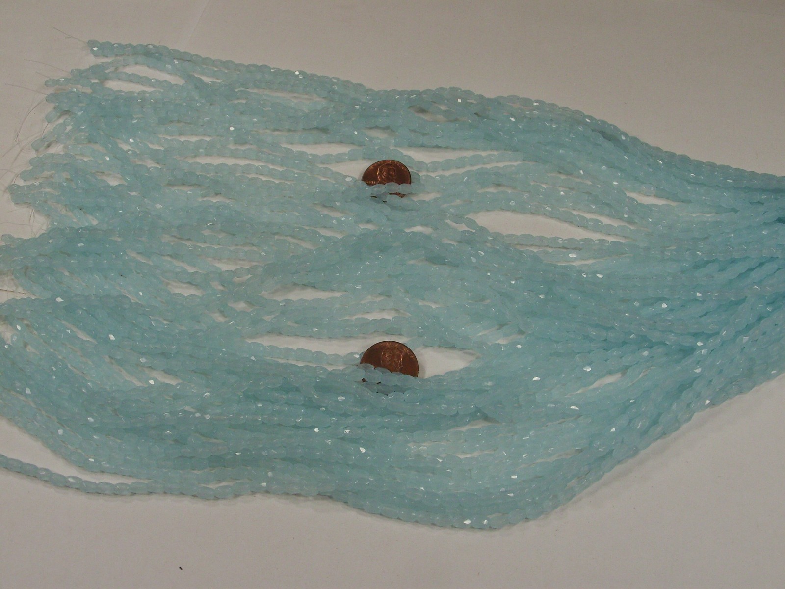 45 Strands 13″ (4mm x 5mm) Sky Blue China Crystal Glass Beads Bulk Lot (CQ-12) ⭐