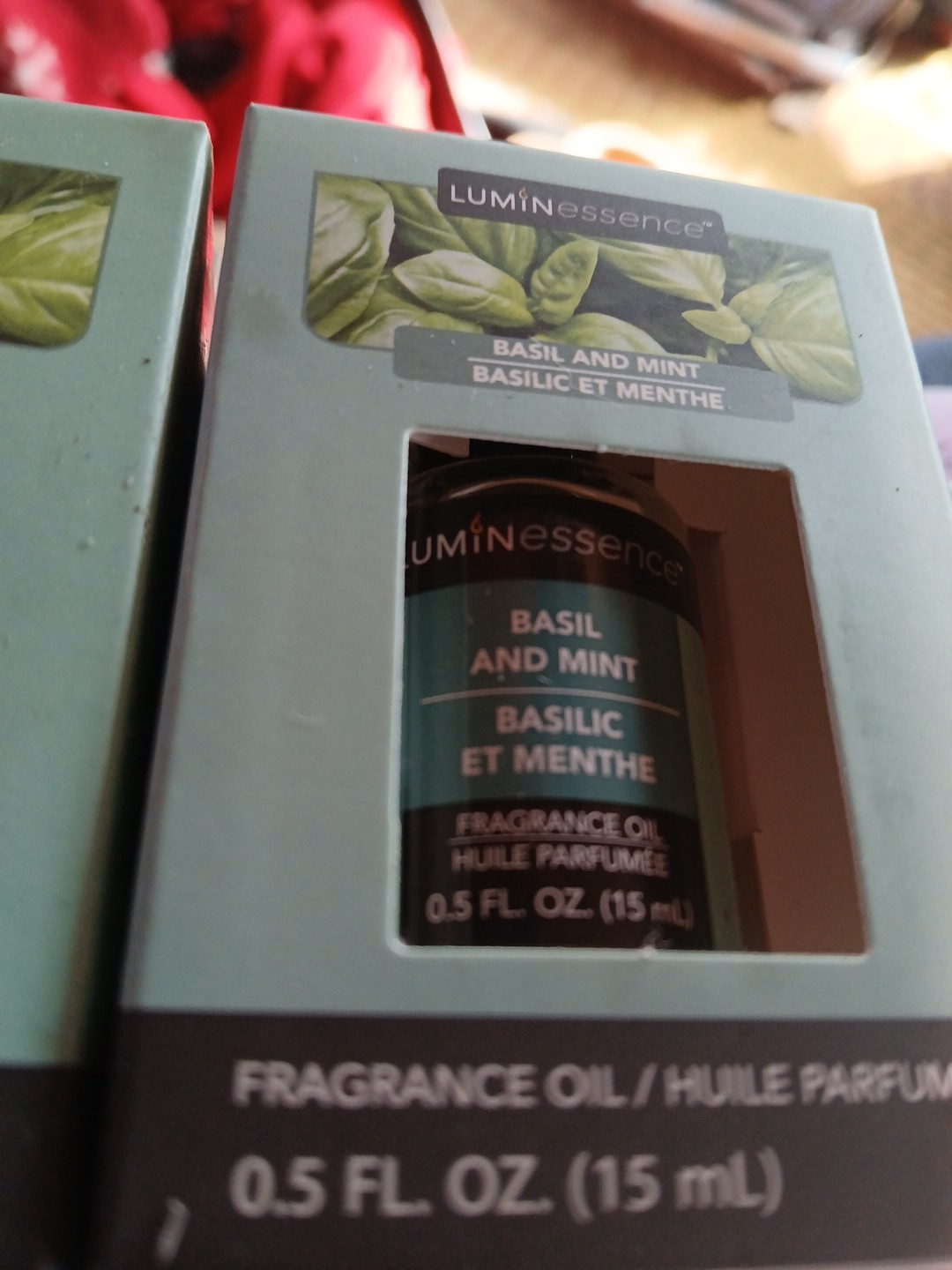 Lot of 4 Luminessence Basil and Mint Fragtance Oils 0.5fl.oz. Each New
