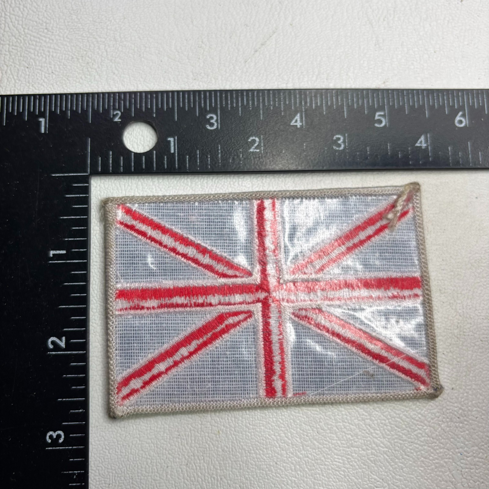Vtg Edges Kinda Dirty / Dingy British UNION JACK UNITED KINGDOM FLAG Patch 00!H