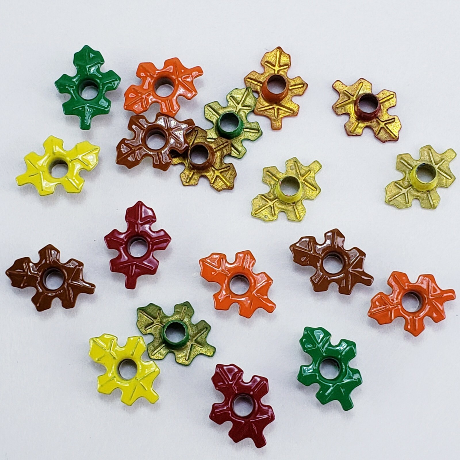 20 Oak Leaf Eyelets Autumn Leaves Fall Paper Craft Embellishments Handmade Cards