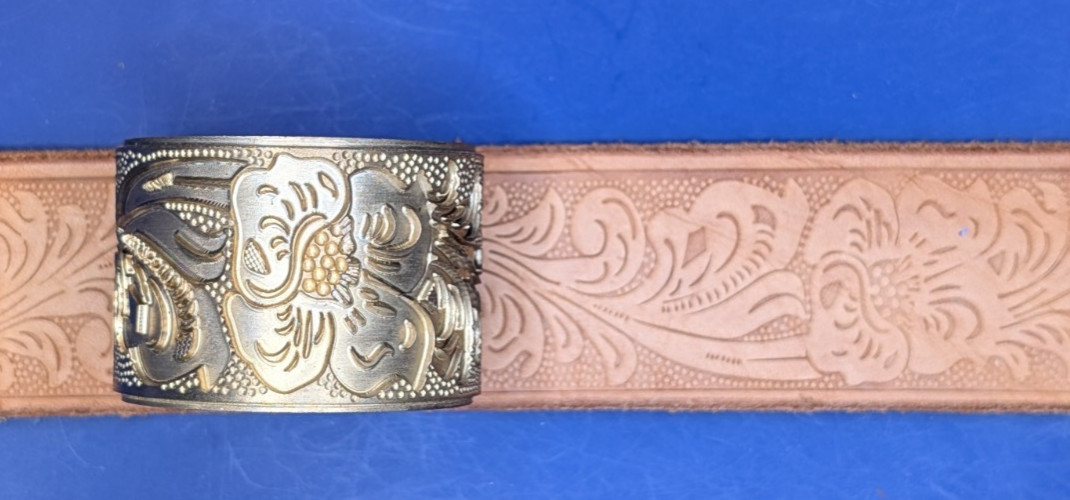 Leather Embossing Machine Roller Flower and Scroll Pattern #3161 Solid Brass