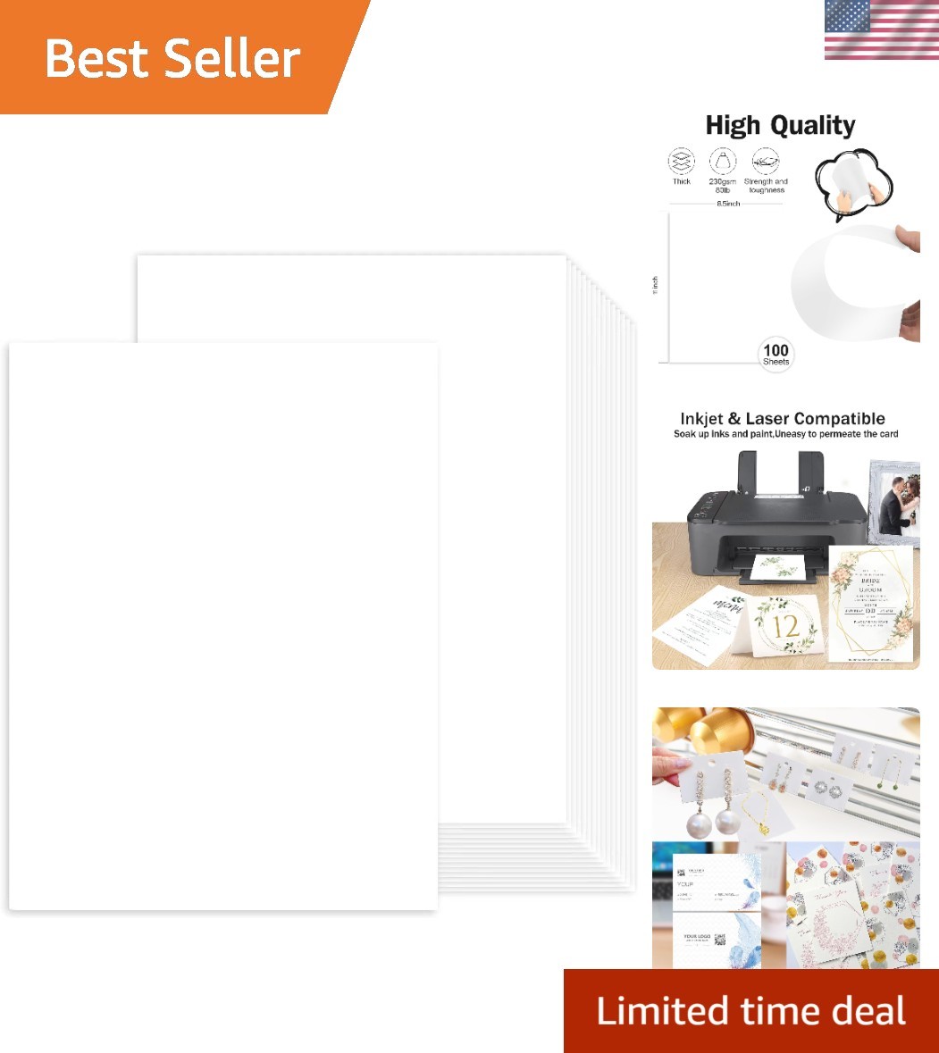 100 Sheets White Cardstock 8.5 x 11 Certificate Paper, White Card Stock Print…