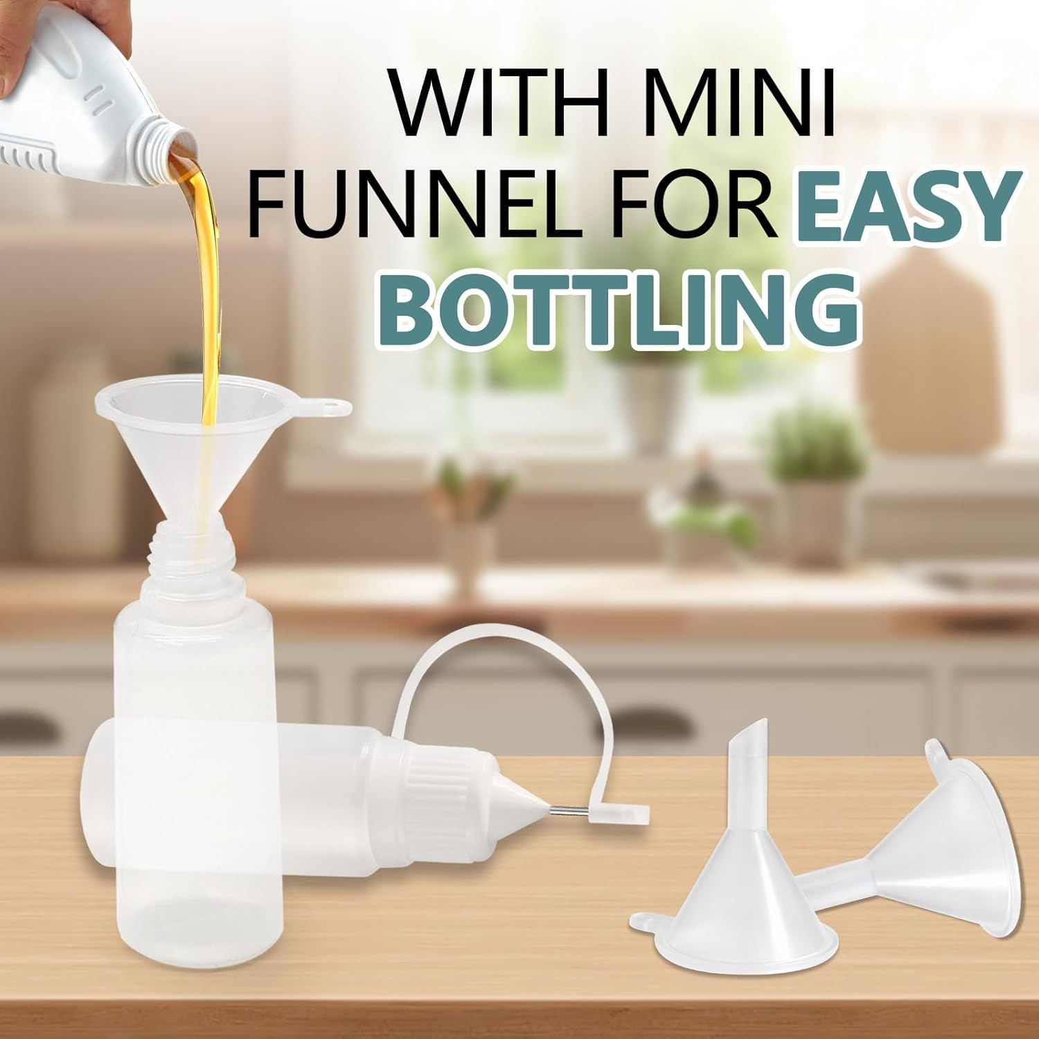 12 Pcs 30ml Precision Tip Squeeze Bottles with Metal Needle Tips & Funnels
